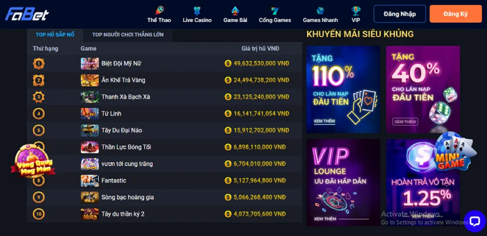 Thưởng Casino & Slots nk888
